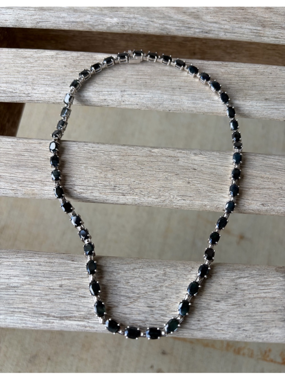 Black Stone Tennis Necklace - Women's Jewelry